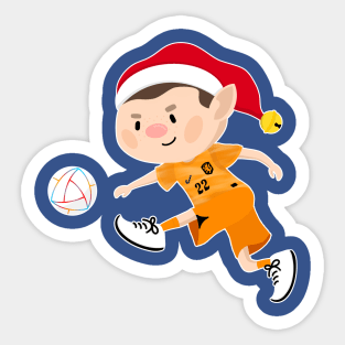 Netherlands football Christmas elf. Football World Cup soccer t-shirt Sticker